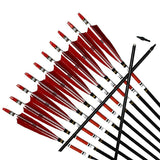 Drop Ship 12X31&quot;Archery Carbon Arrows Shaft SP500 W/Turkey Feather For Recurve Bow Hunting