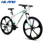 HILAND 26 inch 21 Speed Aluminum Alloy Suspension Fork Double Disc Brake Mountain Bike