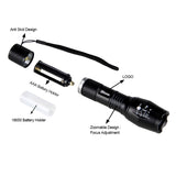 A100 Tactical Q5 T6 Led Hunting Flashlight Zoomable 350 yard USB Charger