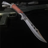 58HRC Folding Blade Knife 8cr15mov Steel Wood Handle Folding Survival EDC Tool Camp Hunt Outdoor Pocket Fruits Utility Knife