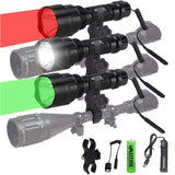 5000Lm T6 LED Flashlight Hunting Rifle Lights Picatinny Weaver Mount +Charger+18650 Battery