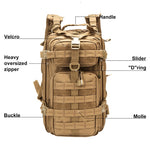 Military Tactical Backpack 1000D Polyester 30L 3P Softback  Waterproof Rucksack