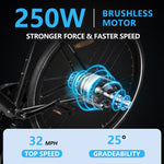 250W Electric bicycle 36V 7.5Ah Max 32 Mph Speed  Carbon Fiber