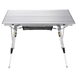 Folding Lightweight Camping Table Roll-up Top Adjustable Height