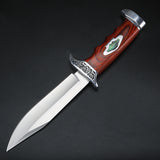 Redwood handle Outdoor fixed blade knife; High hardness camping/hunting knife