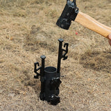 Portable Tent Tarp Rod Holder Kits Steel Outdoor Camping Canopy Pole Fixed Stand with 2pcs Ground Nails