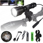 5000Lm T6 LED Flashlight Hunting Rifle Lights Picatinny Weaver Mount +Charger+18650 Battery