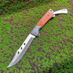 Folding Pocket Knife Wood Handle Tactical Knives