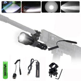 5000Lm T6 LED Flashlight Hunting Rifle Lights Picatinny Weaver Mount +Charger+18650 Battery