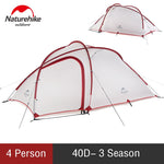 Naturehike Tent 20D Silicone Fabric 1 Room Rainproof 3-4 Person Tent