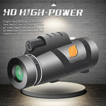 Moge 12x50 Monocular Micro-optical Night Vision BAK4 HD Powerful Telescope Cell Phone Binocular w/ Aluminum Tripod