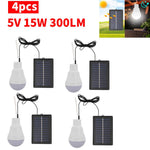 1-6PCS 5V 15W 300LM Portable Solar Power Outdoor Lamp; Low Power Consumption