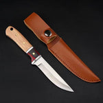 High Hardness 56HRC Field Survival Multi-function Hunting Knife Wooden Handle Small Straight Knife