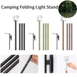 Camping Light Foldable Bracket Bold Lamp Light Pole with Double Hook Rack