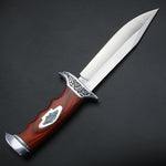 Redwood handle Outdoor fixed blade knife; High hardness camping/hunting knife