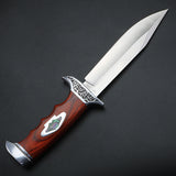 Redwood handle Outdoor fixed blade knife; High hardness camping/hunting knife