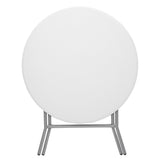 White Round Folding Table  Durable Utility Table