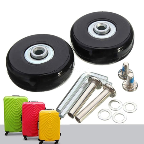 1 Set Luggage Replacement Wheels Black With Screw  Load-bearing 40/43/54/60/64/70mm Tool Part