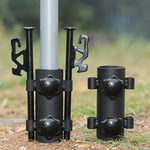 Portable Tent Tarp Rod Holder Kits Steel Outdoor Camping Canopy Pole Fixed Stand with 2pcs Ground Nails