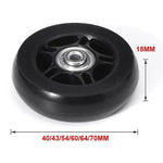 1 Set Luggage Replacement Wheels Black With Screw  Load-bearing 40/43/54/60/64/70mm Tool Part