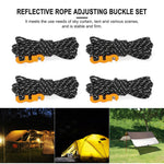 4x 4m Tent Paracord  Wind Rope Buckle High Reflective Parachute Cord