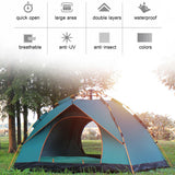 3-4 Person Camping Tent  Waterproof Anti-UV