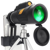 Moge 12x50 Monocular Micro-optical Night Vision BAK4 HD Powerful Telescope Cell Phone Binocular w/ Aluminum Tripod