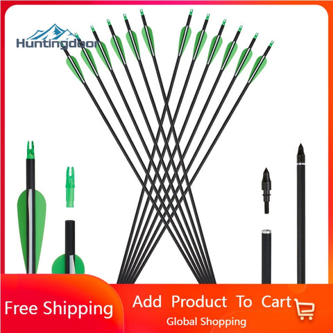 6pcs/12pcs Archery Mixed Carbon Arrow ; 6.2mm Spine