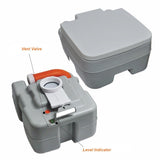 Portable Toilet With Piston Pump Level Indicator - Large Waste Tank – 100-120 Flushes For Rv, Camping, Hiking & Boating