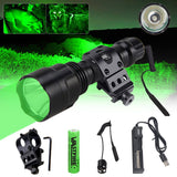 5000Lm T6 LED Flashlight Hunting Rifle Lights Picatinny Weaver Mount +Charger+18650 Battery