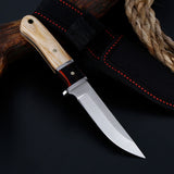 High Hardness 56HRC Field Survival Multi-function Hunting Knife Wooden Handle Small Straight Knife