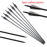 6pcs/12pcs Archery Mixed Carbon Arrow ; 6.2mm Spine