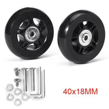 1 Set Luggage Replacement Wheels Black With Screw  Load-bearing 40/43/54/60/64/70mm Tool Part