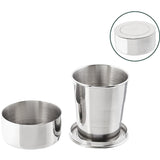 75/150/250ml Stainless Steel Folding Cup With Keychain Retractable Mug