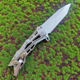 Black  Silver 9CR18MOV Steel  Folding Knife