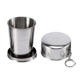 75/150/250ml Stainless Steel Folding Cup With Keychain Retractable Mug