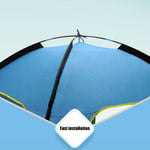 Big Beach Camping Tent Ventilated Silver-Coated Rainproof Anti-UV Sunshade with Storage Bag