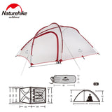 Naturehike Tent 20D Silicone Fabric 1 Room Rainproof 3-4 Person Tent