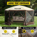 VEVOR Pop-up Camping Gazebo Shelter 6 Sided; Sun Shade Tents