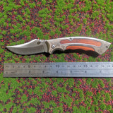 Knife Survival Tactical Camping Hunting Knives Sharp Steel Folding Knife Wooden Handle