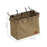 Camping Table Side Storage Bag, Multifunctional Folding Canvas Bag with Hook