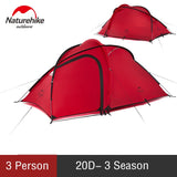 Naturehike Tent 20D Silicone Fabric 1 Room Rainproof 3-4 Person Tent