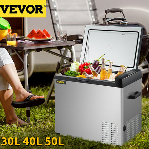 VEVOR 30L 40L 50L Mini Car Refrigerator Portable Fridge Freezer 12/24V DC 110-240 AC for RV Boat Camping Traveling