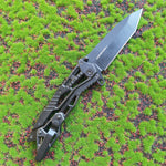 Black  Silver 9CR18MOV Steel  Folding Knife