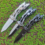 Black  Silver 9CR18MOV Steel  Folding Knife