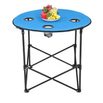 Portable Oxford Cloth Folding Steel Table  Blue