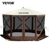 VEVOR Pop-up Camping Gazebo Shelter 6 Sided; Sun Shade Tents