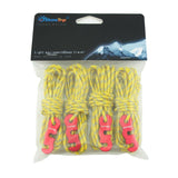 4pcs Multifunction Tent Rope Durable Polypropylene With S-Shaped Hook