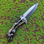 Black  Silver 9CR18MOV Steel  Folding Knife