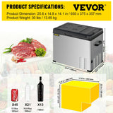 VEVOR 30L 40L 50L Mini Car Refrigerator Portable Fridge Freezer 12/24V DC 110-240 AC for RV Boat Camping Traveling